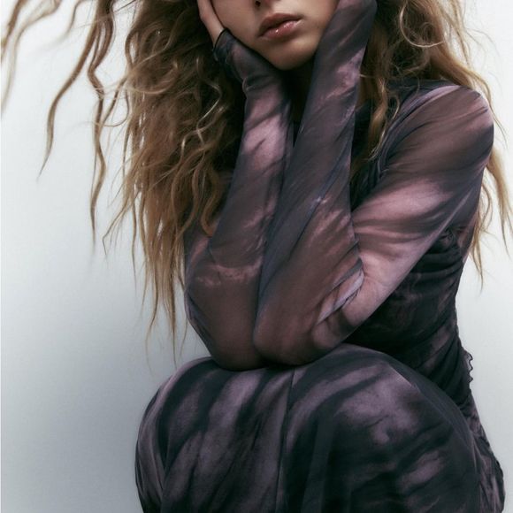 ZARA PRINTED RUCHED TULLE SKIRT & TOP 9250/081/229/018 - Picture 13 of 15